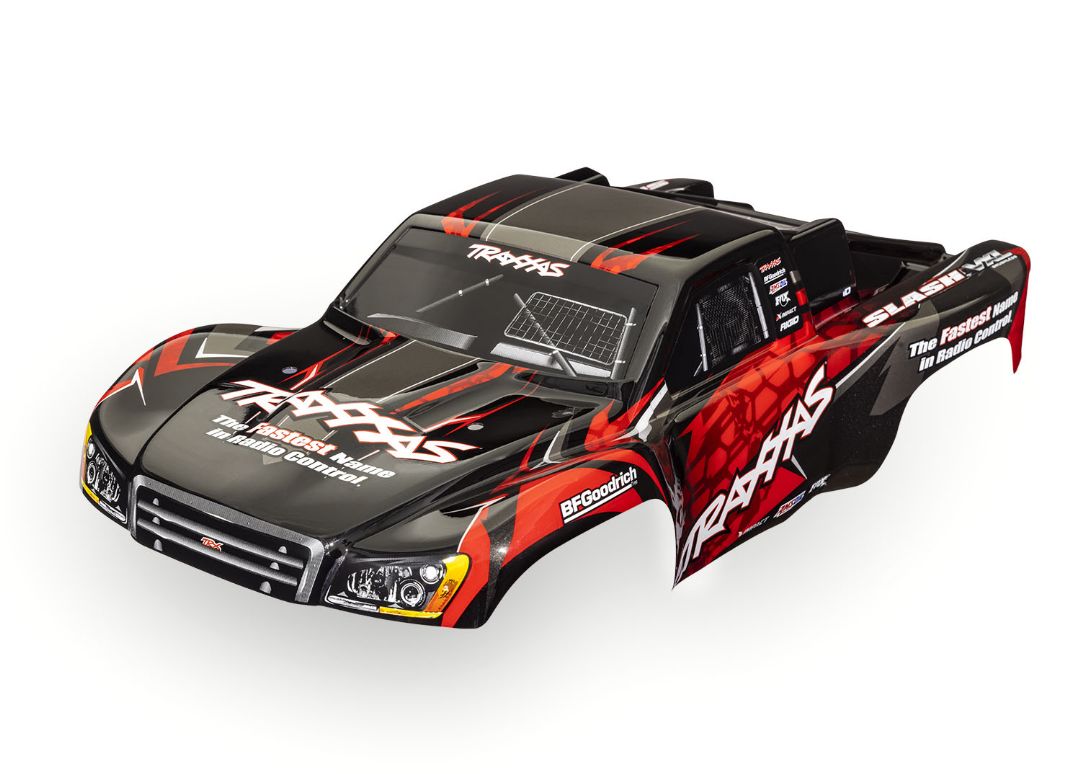 Carrosserie Traxxas 6812R, Slash VXL 2WD rouge (peinte, décalcomanies appliquées)