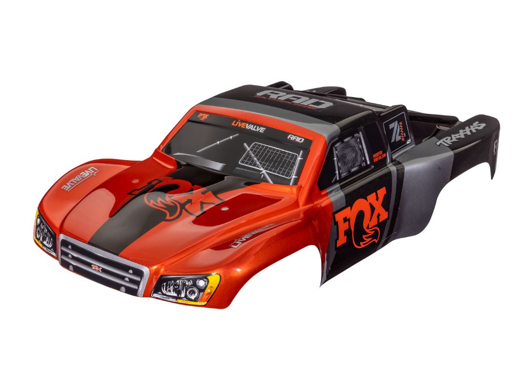 6849R Traxxas Body, Slash VXL 2WD Fox (also fits Slash® 4X4), Fox® (painted, decals applied)(Painted, Decals Applied)