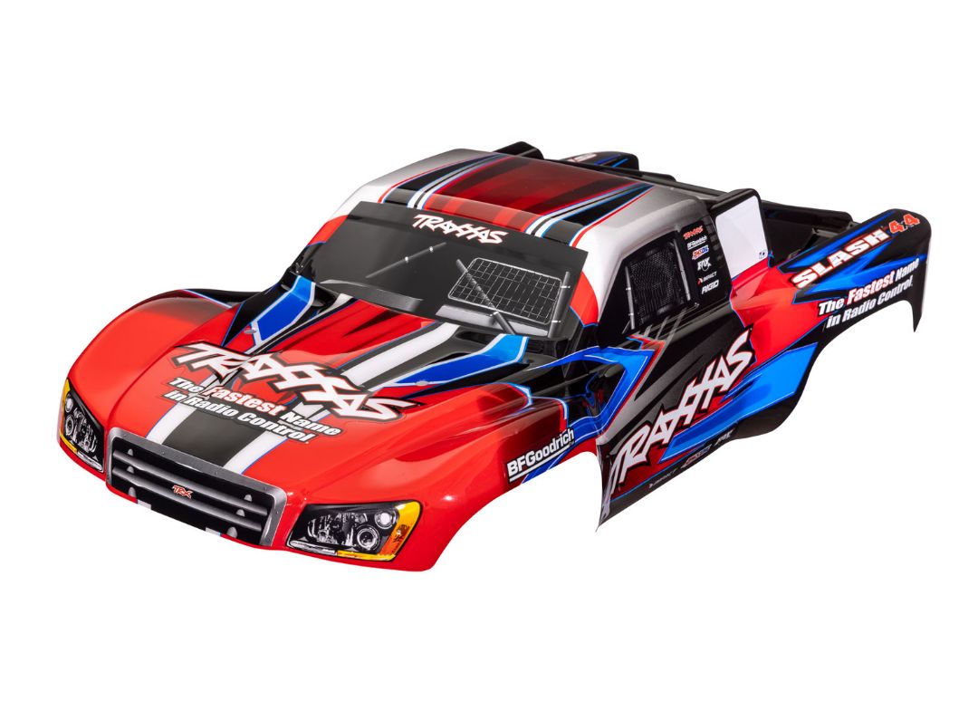 Carrosserie Traxxas 6928R, Slash 4X4 rouge et bleu (peinte, décalcomanies appliquées)