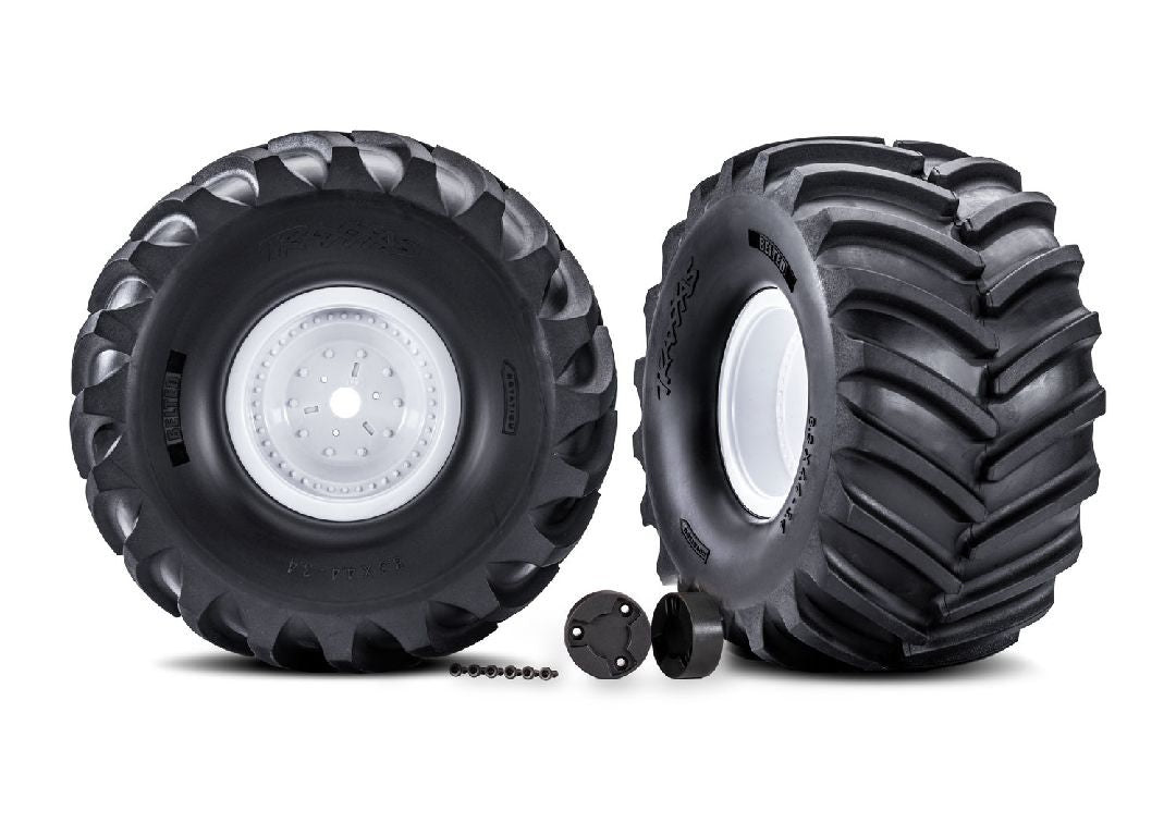 7689 Traxxas Assembled T&W Terra Groove Tire L&R - White Wheel