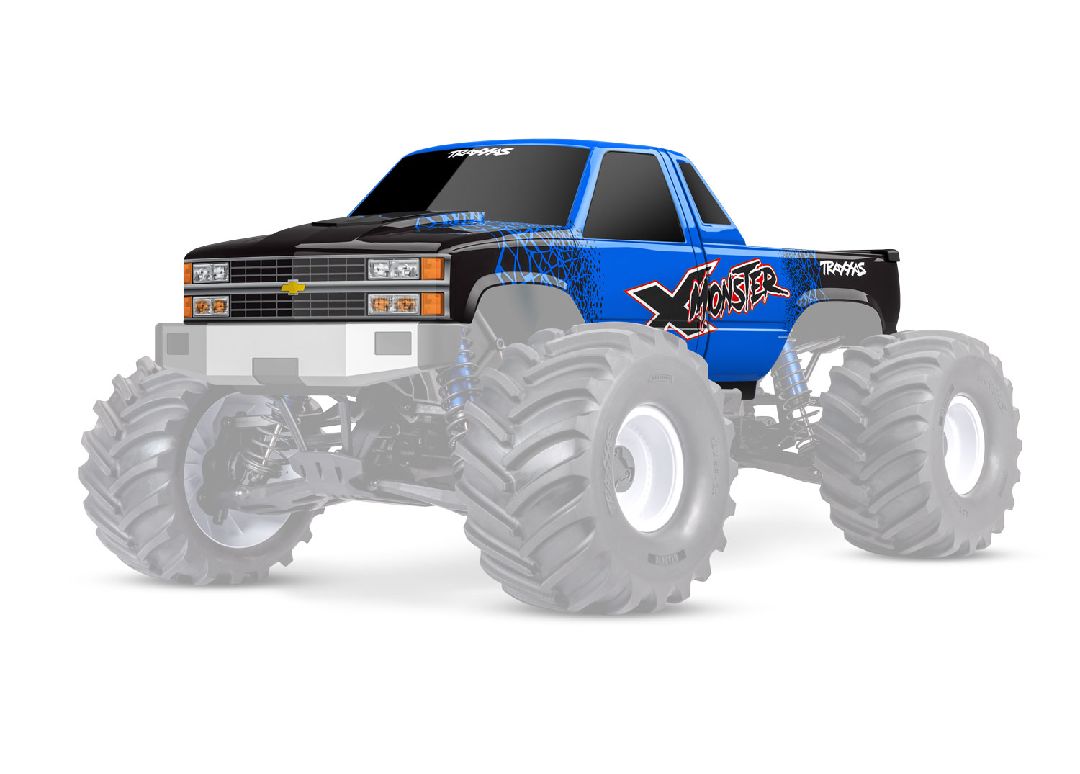 7697-BLUE Traxxas Body, X-Maxx MT Chevy GMT400 CK - Blue