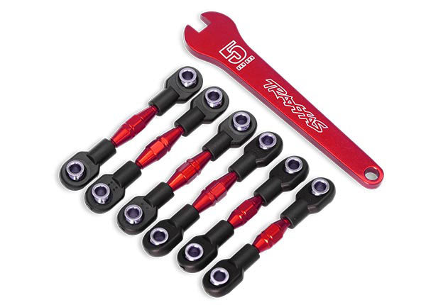 8341R Traxxas Turnbuckles, aluminum (red-anodized), camber links, 32mm