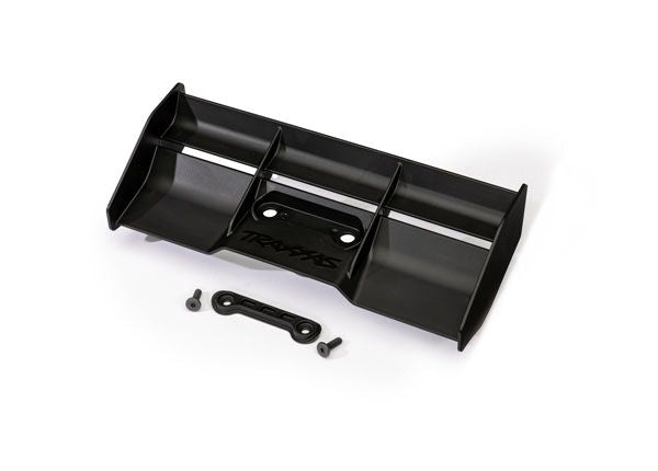 9019-BLK Traxxas Wing (black)/ wing washer / 4x12mm FCS (2)