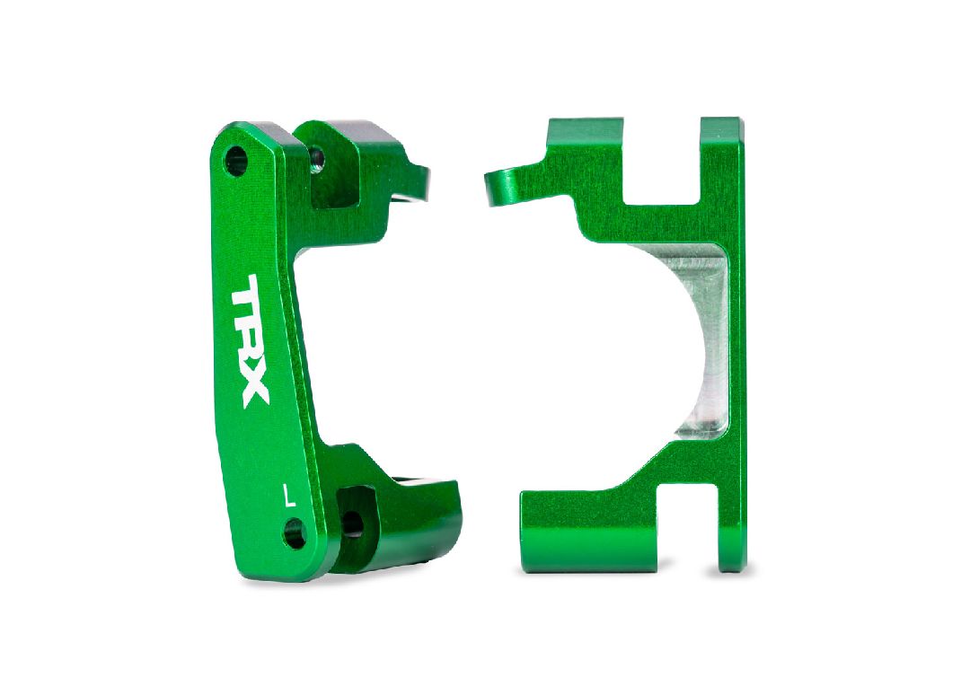 9063-GRN Blocs de roulettes Traxxas (moyeux en C), aluminium 6061-T6 (vert) gauche/droite