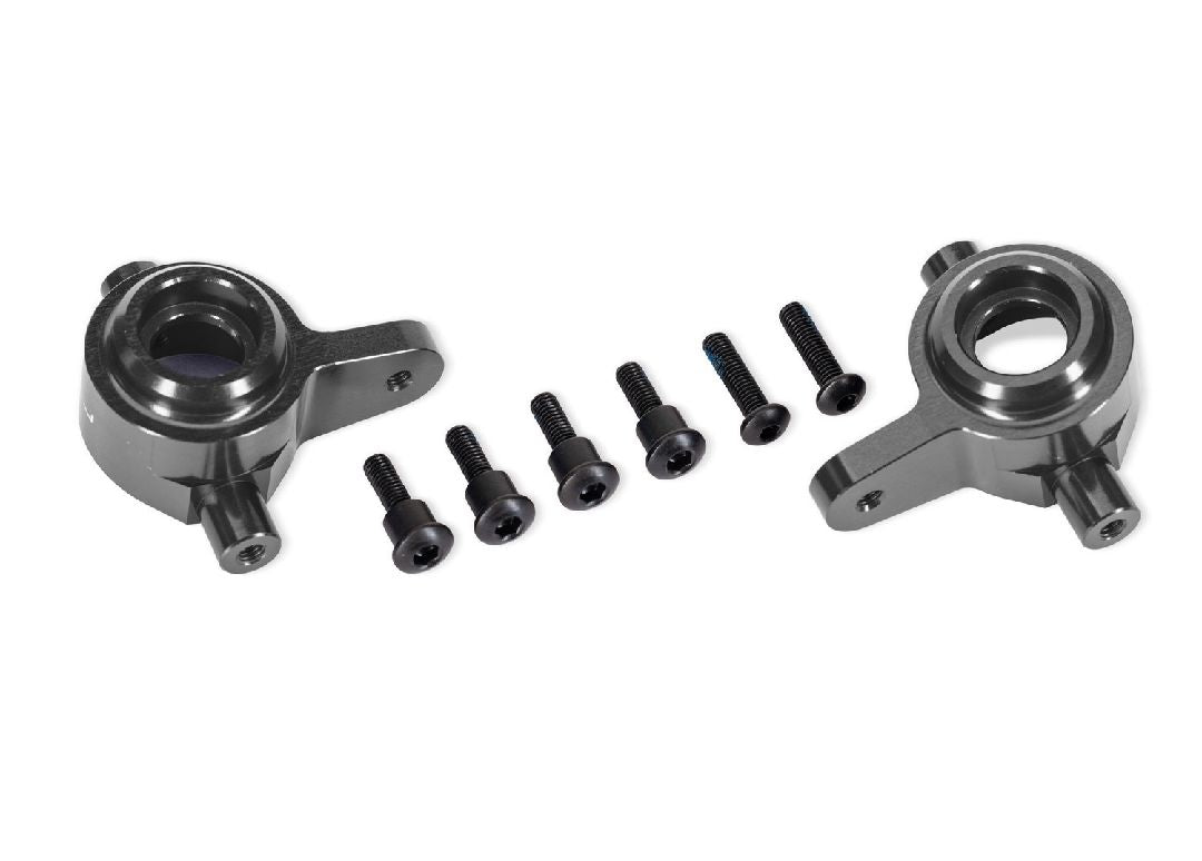 9064-GRAY Blocs de direction Traxxas, aluminium 6061-T6 (gris), gauche et droite