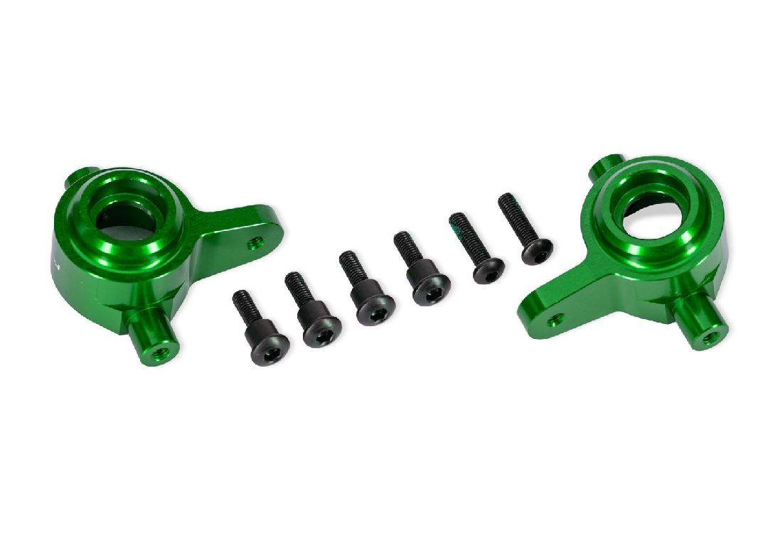 9064-GRN Blocs de direction Traxxas, aluminium 6061-T6 (vert), gauche et droite