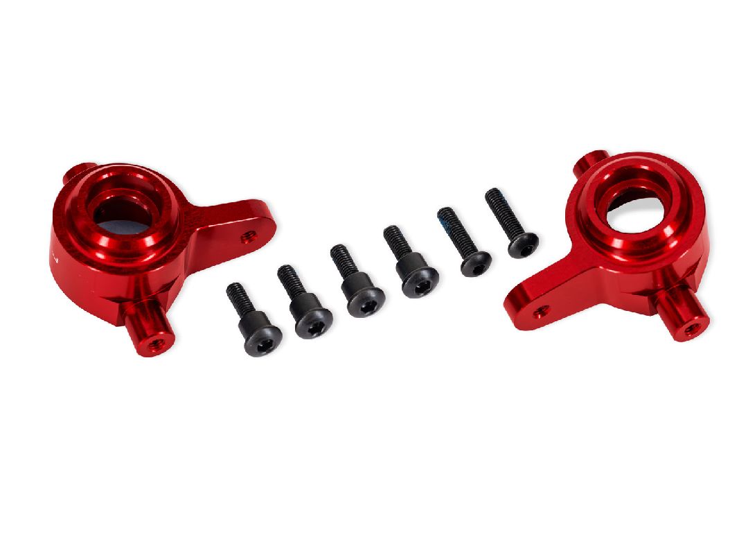 9064-RED Blocs de direction Traxxas, aluminium 6061-T6 (rouge), gauche et droite