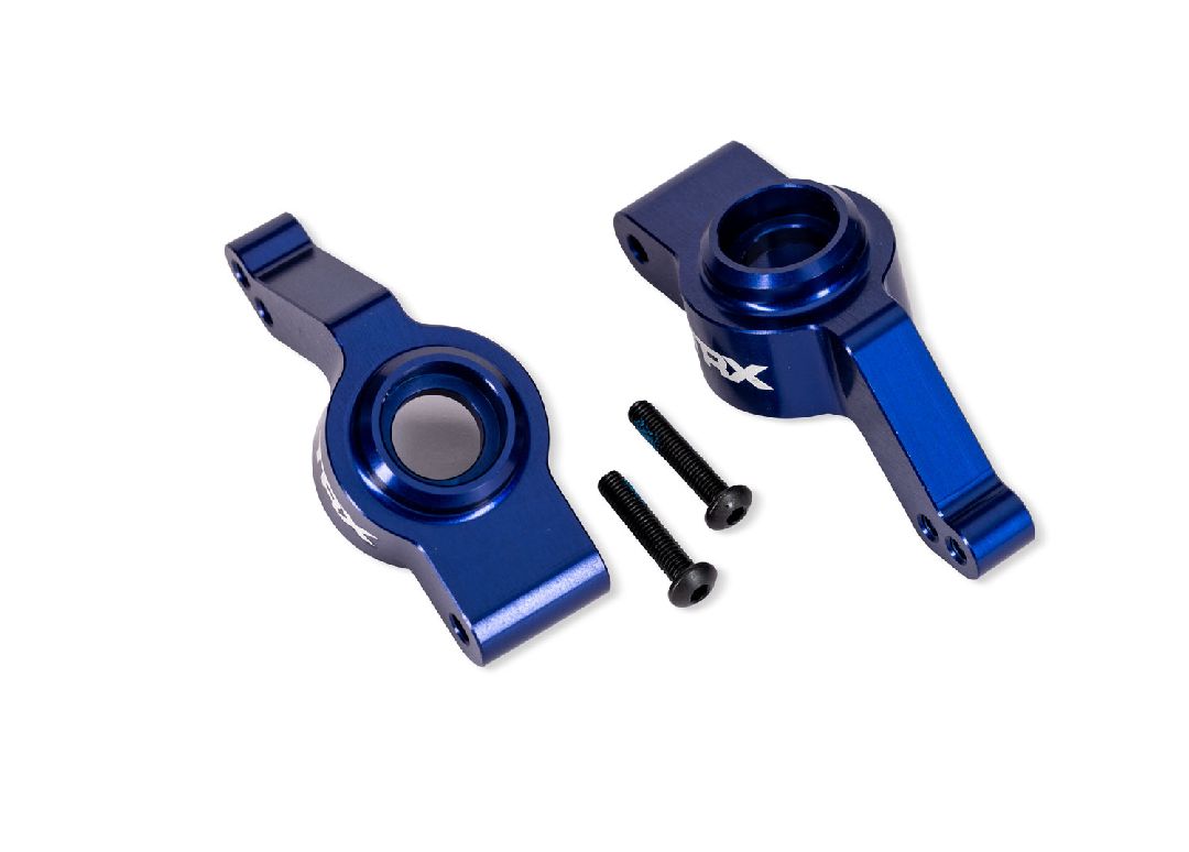 9065-BLUE Traxxas Carriers, stub axle, rear, left/right (blue)