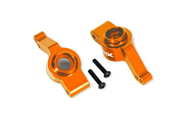 9065-ORNG Traxxas Carriers, stub axle, rear, alum, left/right (orange)