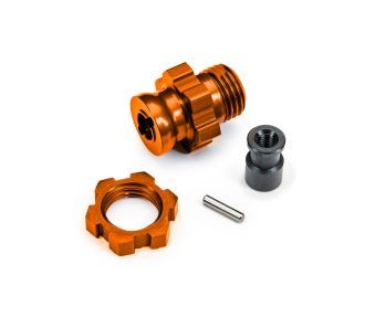9087-ORNG Traxxas Wheel hub, splined, 17mm, short (orange-anodized) (1)