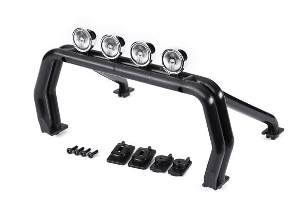 9262R Traxxas Roll Bar, Front And Rear Mounts L/R - Black (4)