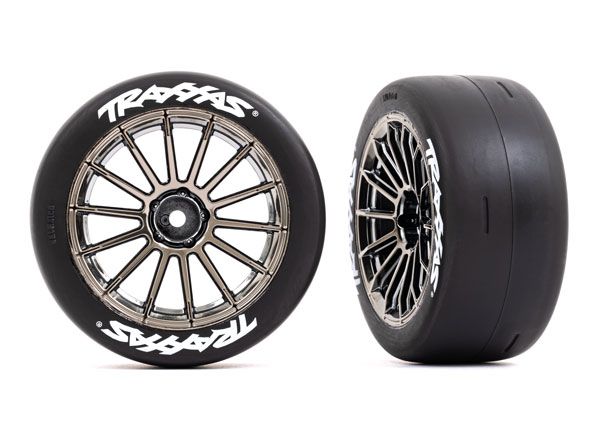 Neumáticos y ruedas Traxxas 9375R, ensamblados, pegados en la parte trasera (clasificación VXL) (2) 
