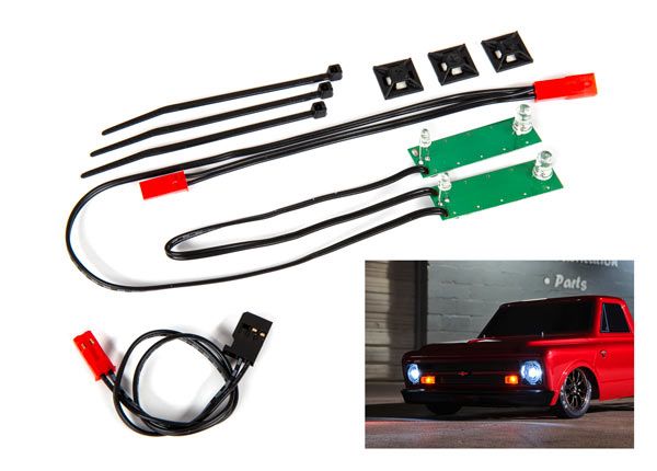 9496 Jeu d'éclairage LED Traxxas, avant, complet (blanc)