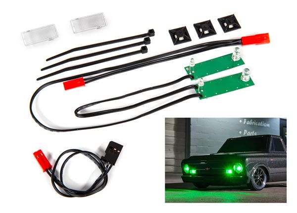 9496X Traxxas LED light set, front, complete (green)