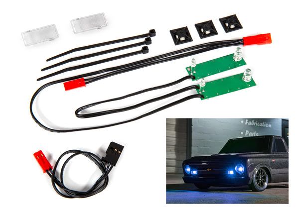 9496X Jeu d'éclairage LED Traxxas, avant, complet (bleu)