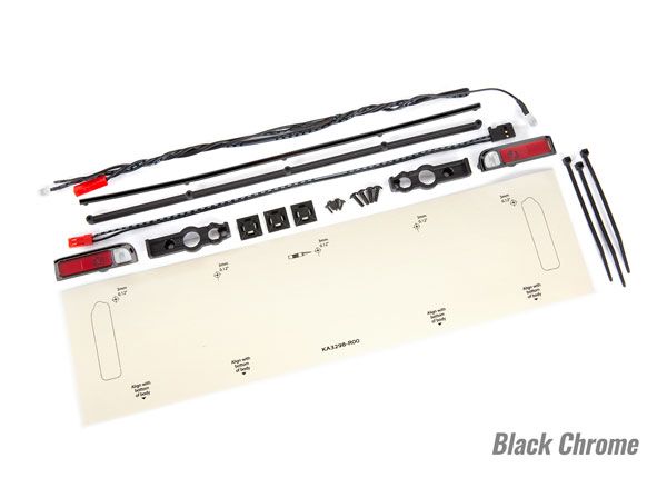 9497X Feux LED Traxxas, feux arrière (rouges)/garniture de hayon (noir chromé)