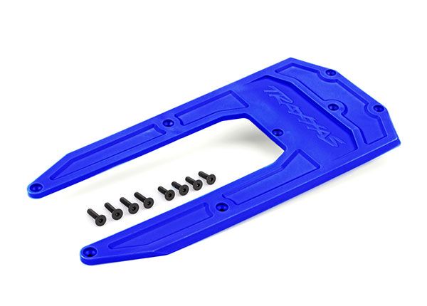 9623X Traxxas Skidplate, chasis, azul (se adapta a trineo)