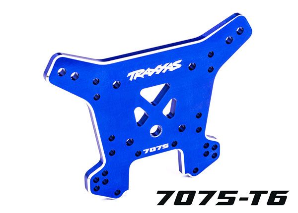 9638 Traxxas Shock Tower, Rear, 7075-T6 Aluminum (Blue-Anodized)