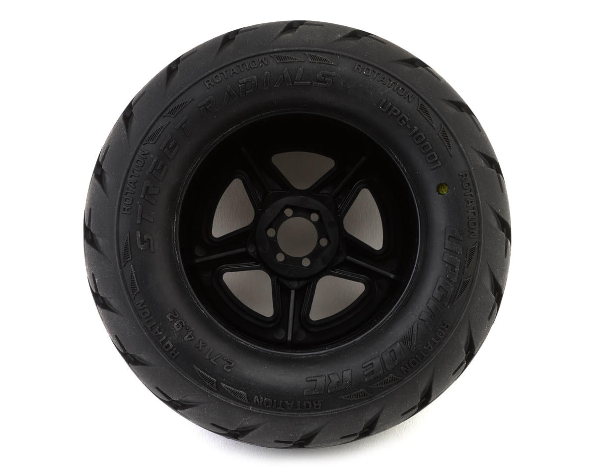 UPG-10001 UpGrade RC Street Radials 2.8" Pre-Mounted On-Road Tires w/5-Star Wheels (2) (17mm/14mm/12mm Hex)