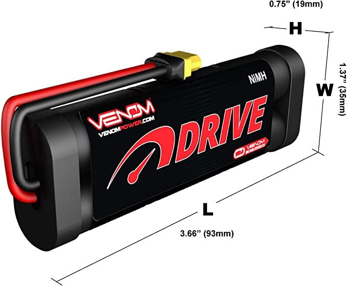 15022 Venom Drive NiMH battery 6C 7.2V 1600mAh UNI 2.0 (Deans/EC3/Traxxas/XT60)Mini E-revo/Latrax  ( 2925x )