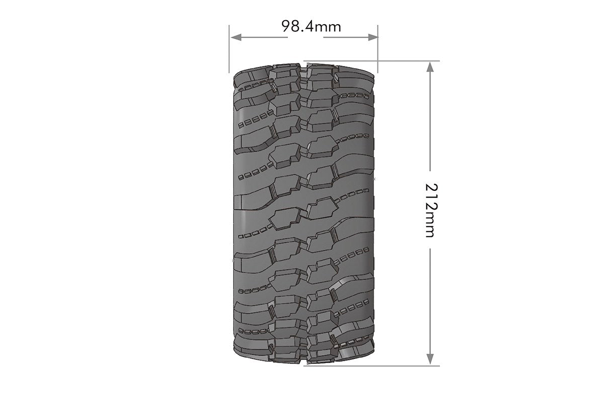 L-T3349BM Louise Tires &amp; Wheels X-CHAMP sur roues noires pour ARRMA Kraton 8S Belted (MFT) (2)