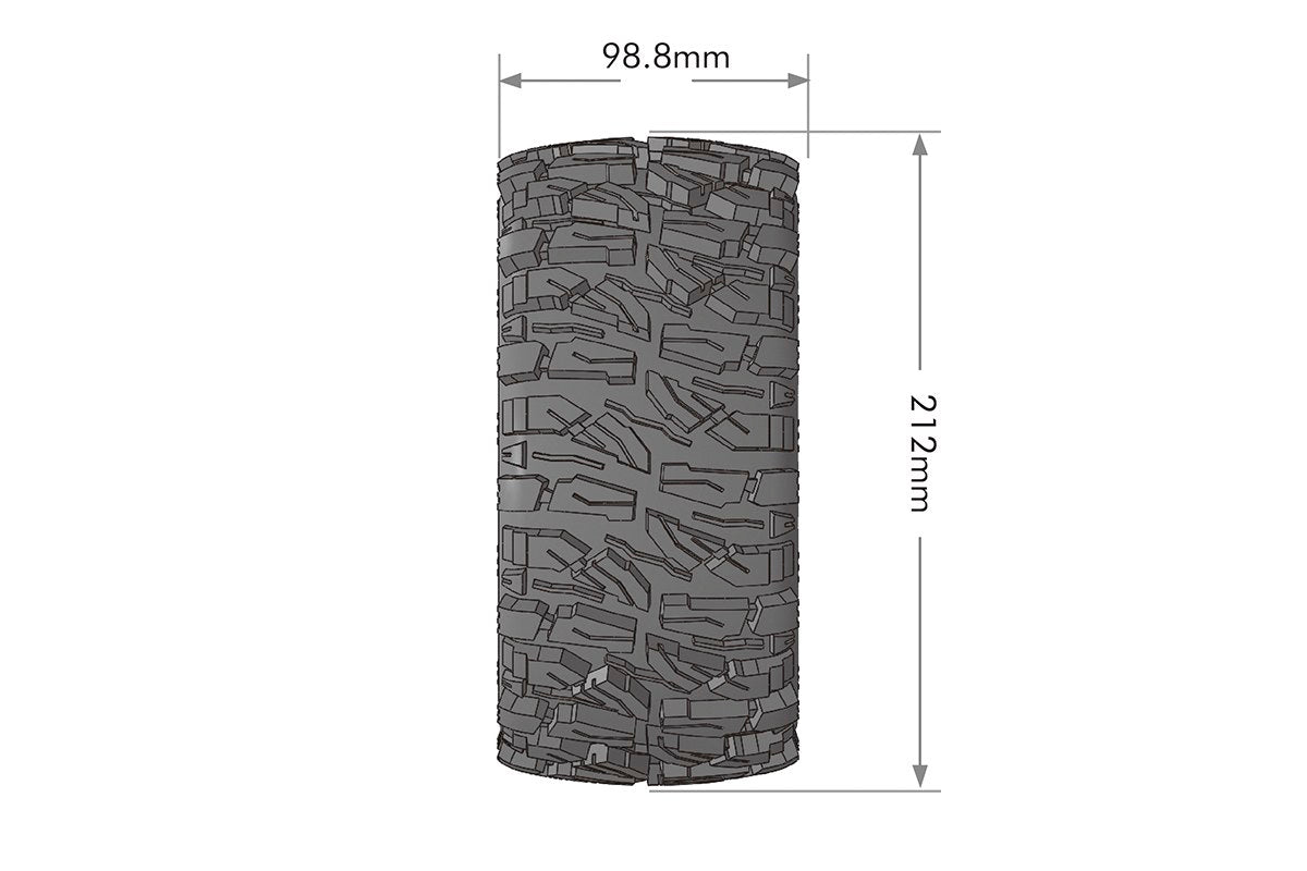 L-T3350BM Louise Tires &amp; Wheels X-MALLET sobre ruedas negras para ARRMA Kraton 8S con cinturón (MFT) (2)