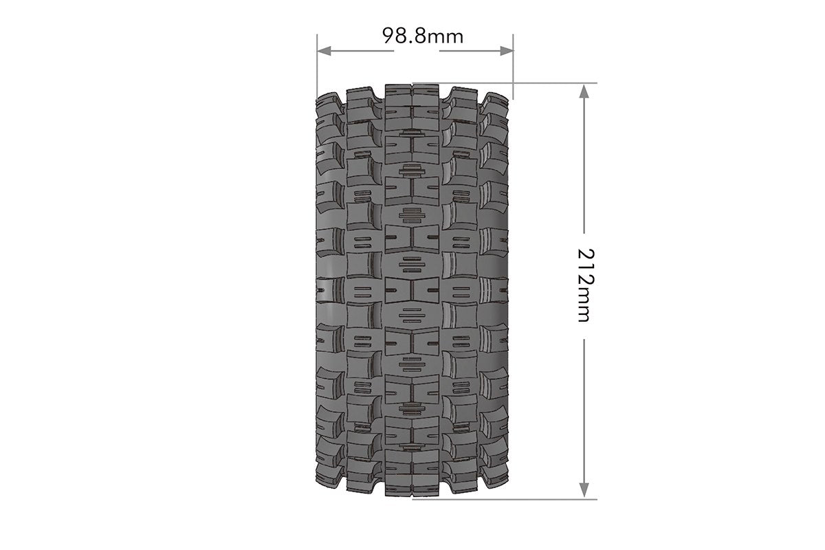 L-T3352BM Louise Tires &amp; Wheels X-MCROSS con ruedas negras para ARRMA Kraton 8S con cinturón (MFT) (2)