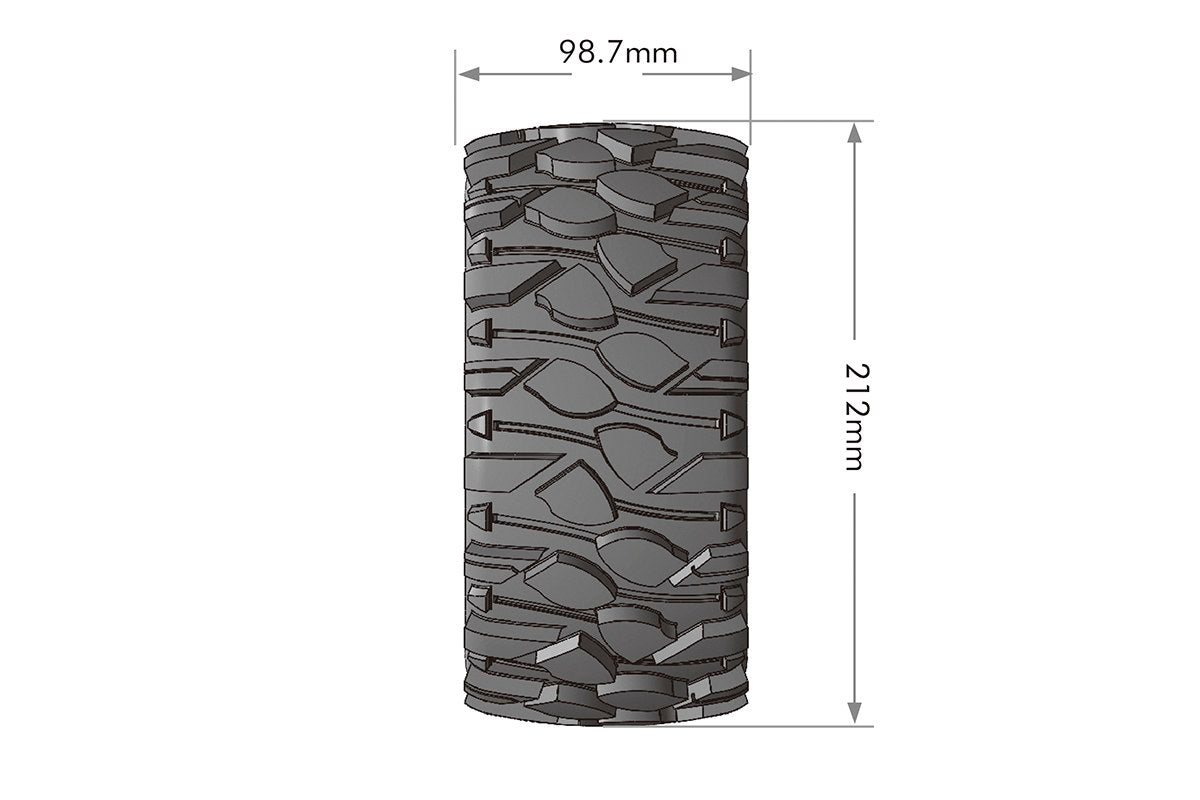 L-T3351BM Louise Tires &amp; Wheels X-ROWDY sur roues noires pour ARRMA Kraton 8S Belted (MFT) (2)