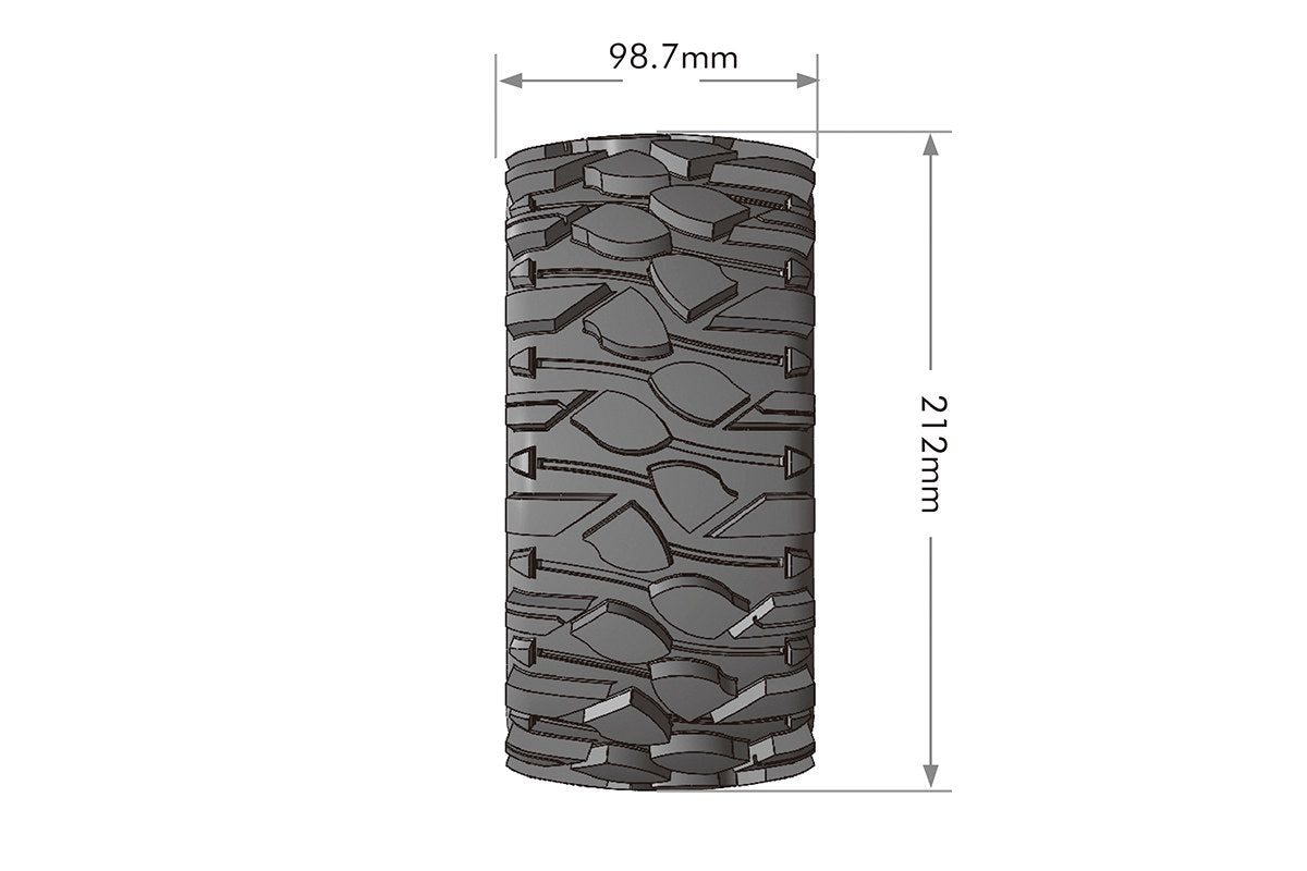 L-T3351B Louise Tires & Wheels  X-ROWDY on Black Wheels for X-MAXX Belted (MFT) (2)