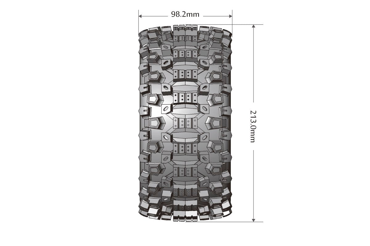 L-T3297BM Louise Tires &amp; Wheels X-Uphill con ruedas negras para ARRMA Kraton 8S con cinturón (MFT) (2)