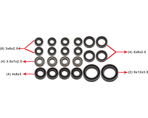 XPTRXM2000B 22 pieces Sealed Bearing Kit - TRX4-M