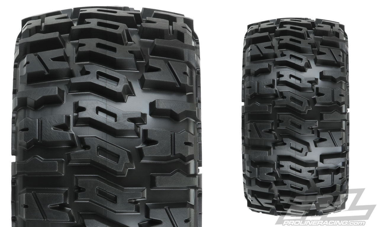 PRO1015910 Trencher LP Neumáticos todo terreno de 2,8" montados sobre ruedas hexagonales extraíbles Raid Black de 6x30 (2) para Rustler® 2wd y 4wd delantero y trasero 