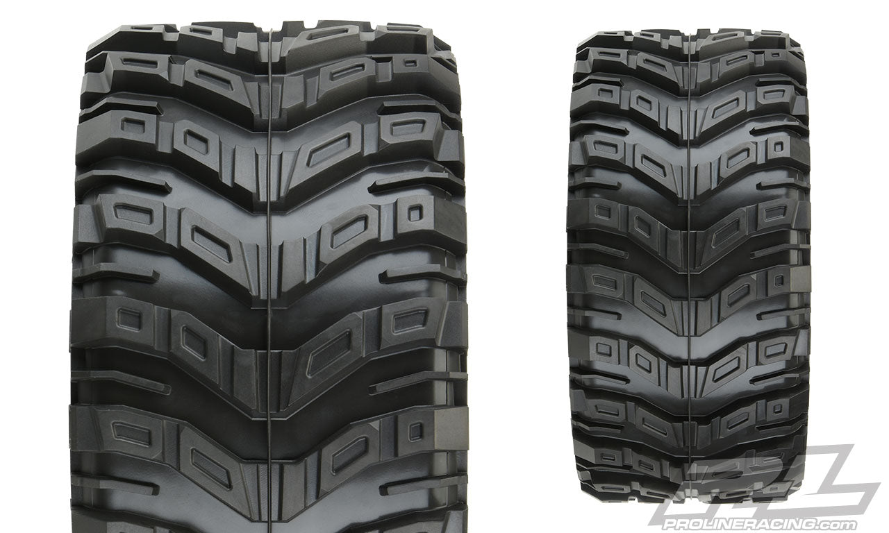 PRO1017610  Masher X HP All Terrain BELTED Tires Mounted on Raid 5.7" Black Wheels (2) for X-MAXX®, KRATON™ 8S & Other Large Scale 24mm Hex Vehicles Front or Rear