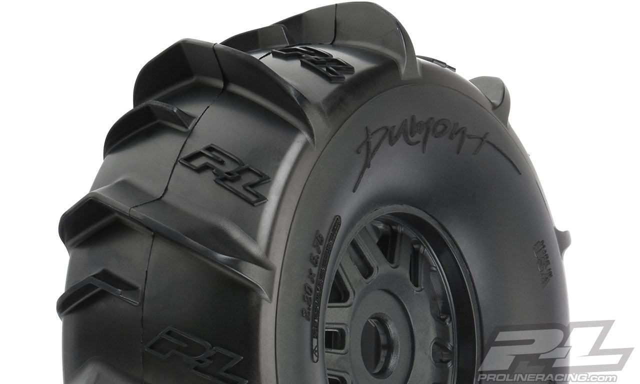 PRO1018910 Dumont Paddle Sand/Snow Tires Mounted on Black Wheels (2) for ARRMA® Mojave™ Front or Rear