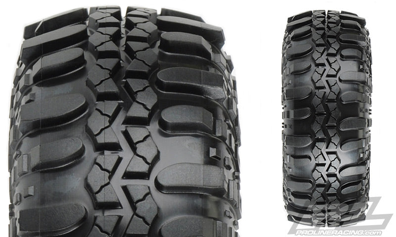 PRO119713 Interco® TSL SX Super Swamper® XL 1.9" G8 Tires Mounted on Impulse Black/Silver Plastic Internal Bead-Loc Wheels (2) for Rock Crawler Front or Rear