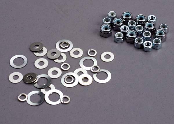 1252  Nut set, lock nuts (3mm (11) and 4mm(7)) & washer set