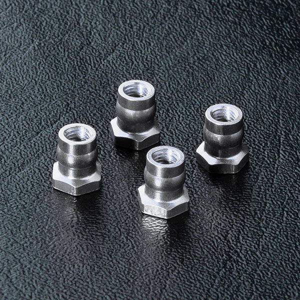 820097S Alum. ball connector nut 4.8 (silver) (4)