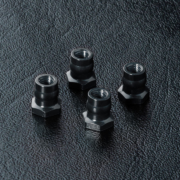 820097BK Alum. ball connector nut 4.8 (black) (4)