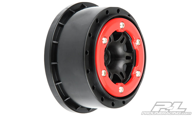 PRO271504 Split Six 2.2"/3.0" Red/Black Bead-Loc Wheels