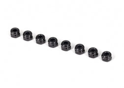 2745X Nuts, 3mm nylon locking, black (8)
