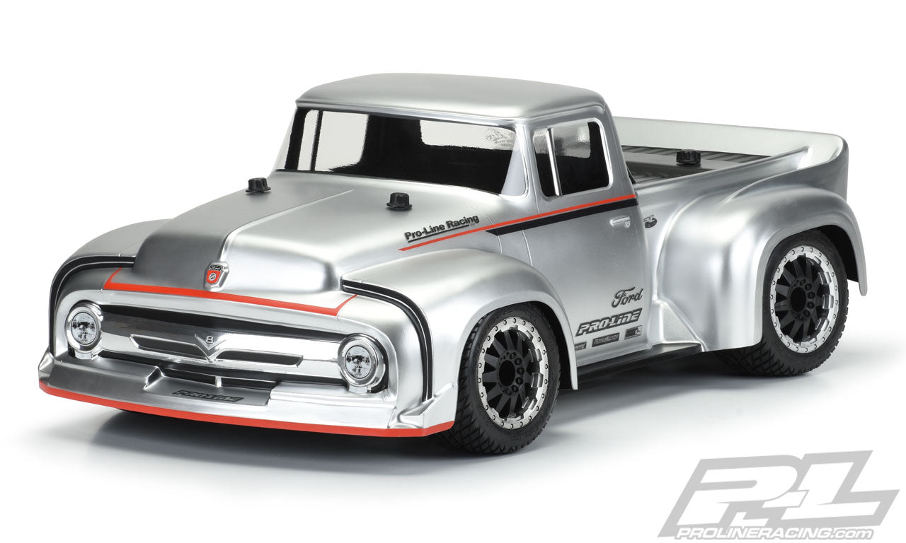 PRO351400 1956 Ford® F-100 Pro-Touring Street Truck Clear Body for Slash® 2wd, Slash® 4x4 & 1:10 Rally - Requires 2.8” wheels and extended body mount kit