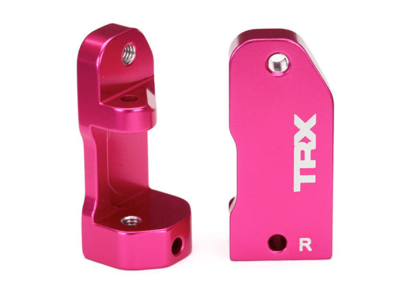 3632P Caster blocks, 30-degree, pink-anodized 6061-T6 aluminum (left & right)/ suspension screw pin (2)