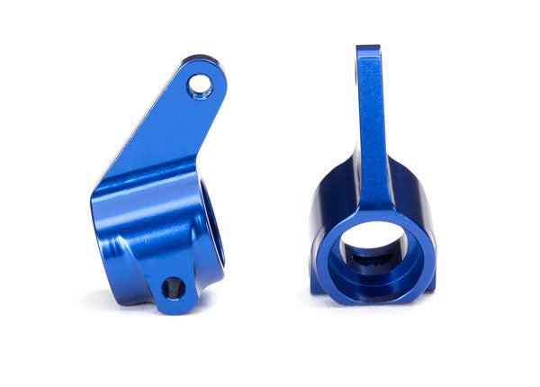 3636A Steering blocks, Rustler®/Stampede®/Bandit® (2), 6061-T6 aluminum (blue-anodized)/ 5x11mm ball bearings (4)