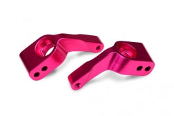 3652P Stub axle carriers, Rustler®/Stampede®/Bandit (2), 6061-T6 aluminum (pink-anodized)/ 5x11mm ball bearings (4)