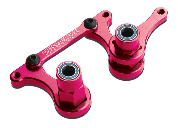 3743P Steering bellcranks, drag link (pink-anodized 6061-T6 aluminum)/ 5x8mm ball bearings (4)/ hardware (assembled)