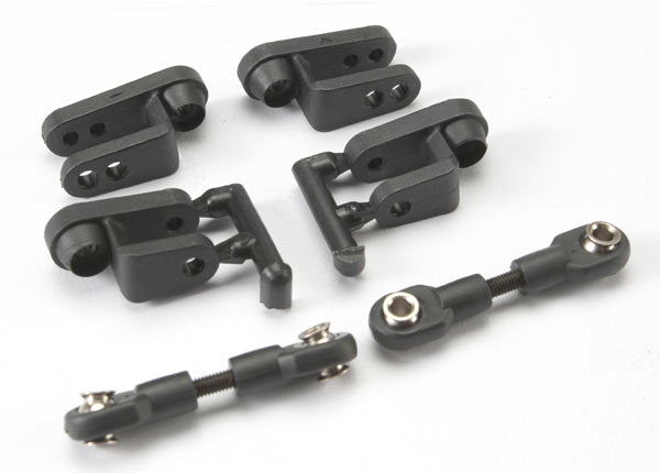 5345R Servo horns, steering, long (2), short (2)/ linkage, steering (3x20mm turnbuckle) (2)/ rod ends (short) (4)/ hollow balls (4)