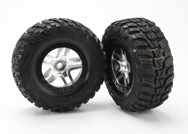 5882 Traxxas Tires & wheels, assembled, glued (2) 2WD Frt