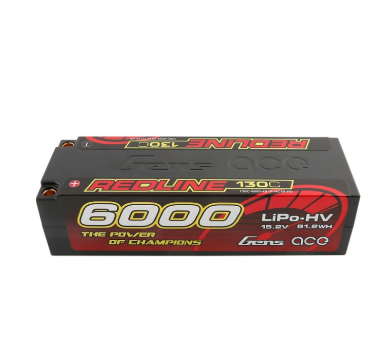 GEA60004S13D5 Gens ace Redline Series 6000mAh 15.2V 130C 4S1P HardCase HV Lipo Battery