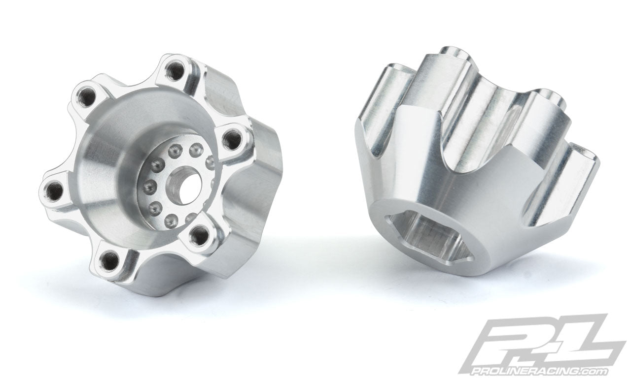 PRO633701 Adaptadores hexagonales de aluminio de 6x30 a 12 mm (anchos) para ruedas Pro-Line 6x30 de 2,8"