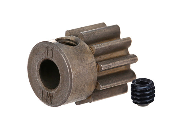 6484X Gear, 11-T pinion (1.0 metric pitch) (fits 5mm shaft)/ set screw (compatible with steel spur gears)